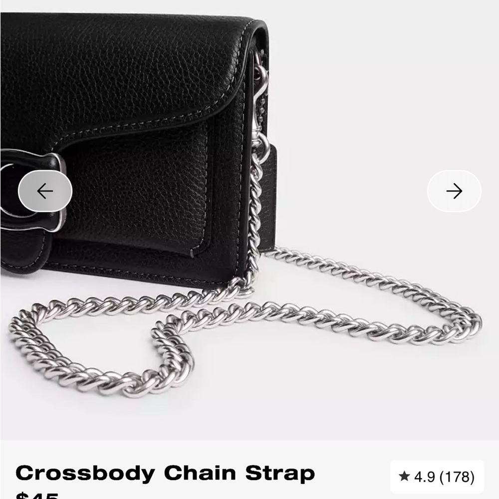 Coach 46” Silver Chain Strap - NWT - Picture 6 of 6